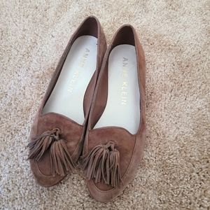 Anne Klein suede tassel loafers